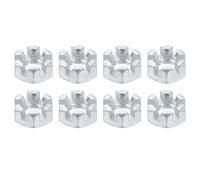 QUARKZMAN Écrou Hexagonal Fendu 1/4-28 Unf, Grade 6,8 en Acier au Carbone Zingué, Convient pour la Réparation de Machines, Couleur Argent, 8 Pièces