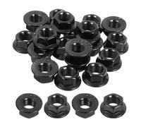 QUARKZMAN Écrous à Embase Hexagonale Crantée M10x1,25mm, 25 Pièces en Acier Inoxydable 304, Écrous à Embase Métrique Antidérapants, Filetage Complet, Finition Brillante, Noir,