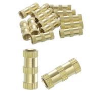 QUARKZMAN Écrous à Insérer Cannelés, 15 Pièces M6 x 20mm(L) x 8mm(OD) Écrous en Laiton Filetés Femelles Inserts en Laiton pour Fixation par Insertion Thermique