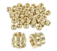 QUARKZMAN Écrous à Insérer Cannelés, 50 Pièces M5x6mm Lx7.5mm OD en Laiton pour Impression 3D Filetage D'Insertion Thermique