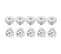 QUARKZMAN Écrous À Molette M4-0.7, 20Pcs Écrous De Verrouillage En Acier Inoxydable 304 À Tête Haute Femelle Filetée Rond Poignée Moletée, Argent