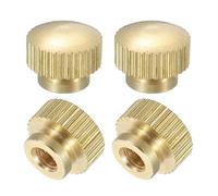 QUARKZMAN Écrous à Oreilles Cannelées, 4 Pièces M4 x D10mm x H8mm en Laiton à Tête Haute avec Trou Borgne à Tête Haute et Boutons Ronds de Fixation pour Pièces d'Imprimante 3D