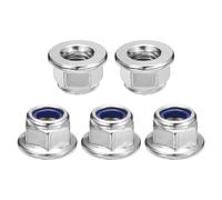 QUARKZMAN Écrous Autobloquants À Collerette En Nylon M8x1.25mm, 10Pcs Écrous Hexagonaux Métriques Autobloquants En Acier Inoxydable 304 Pour Fixations De Construction Industrielle