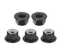 QUARKZMAN Écrous Autobloquants À Insert Nylon M5x0.8mm À Collerette, 100Pcs Écrous Hexagonaux Métriques Autobloquants En Alliage D'Aluminium Pour Fixations Delle, Noir