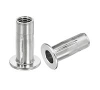 QUARKZMAN Écrous aveugles à multiples prises M10, 10pcs Tige pré-bombée Écrou d'insertion fileté à tête plate en acier inoxydable 304 Plus Écrous pour la construction industrielle