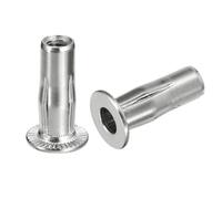 QUARKZMAN Ecrous aveugles à tête plate à tige pré-bombée M6 Multi-Grip, 10pcs, écrous d'insertion filetés en acier inoxydable 304 Plus pour la construction industrielle