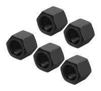QUARKZMAN Écrous D'Accouplement Hexagonaux M10 x 1mm Pas, 5Pcs 15.5mm/ 0.6" Longeur Grade 10.9 Acier Au Carbone Tige Filetée Complète Écrou D'Accouplement Tige Filetée Fine, Noir