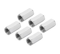 QUARKZMAN Ecrous De Raccord Hexagonaux En Acier Au Carbone M10 X 1 Pas, 6Pcs 30mm/1.2" Longueur Filetage Complet Raccord De Tige Filetee Fine Connecteur De Tuyau Fixations, Argent