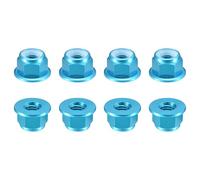 QUARKZMAN Écrous Hexagonaux À Insert Nylon, 8pcs - M8 x 1.25mm Écrous Auto-Serrants En Alliage D'Aluminium, Écrous À Collerette Anodisés Pour Fixations (Bleu Ciel)