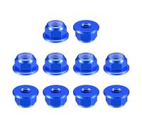 QUARKZMAN Écrous Hexagonaux Auto-Bloquants À Insert Nylon, 10pcs - M2.5 x 0.45mm Alliage D'Aluminium Écrou Auto-Bloquant, Écrou À Collier Anodisé Pour Fixations (Bleu Saphir)