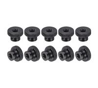 QUARKZMAN Écrous Moletés À Griffes, 10Pcs M5 x 16 x 10mm Écrous Moletés En Acier Au Carbone, Boutons Ronds De Réglage Écrous De Fixation Pour Pièces D'Imprimante 3D, Noir