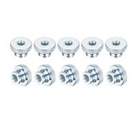 QUARKZMAN Écrous Moletés À Serrage Manuel, 30Pcs M6 x 20 x 12mm Écrous Moletés En Acier Au Carbone, Boutons Ronds De Réglage Fixation Pour Pièces D'Imprimante 3D, Bleu Blanc