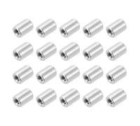 QUARKZMAN Écrous Ronds D'Accouplement M3x0.5mm, 25 Pcs 304 Acier Écrous Connecteurs Fixations Tige Barre Goujon 8mm Pour Fixationslle, Argent