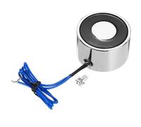 QUARKZMAN Electroaimant Solenoïde DC 12V 6W 132LB/60Kg Aimant Electrique Rond Aimant De Levage Electrique 50x30mm Pour Automation Equipment