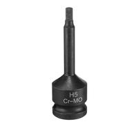 QUARKZMAN Embout à choc hexagonal de 5 mm H5 1/2" CR-MO noir phosphaté | Impact Drive Hex Bit Sockets l'adaptateur de douille de tournevis hexagonal en acier pour travaux de réparation