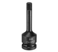 QUARKZMAN Embout à choc hexagonal de 8 mm H8 1/2" en acier CR-MO noir phosphaté Impact Drive Hex Bit Sockets l'adaptateur de douille de tournevis hexagonal pour les travaux de réparation