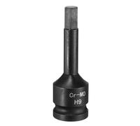 QUARKZMAN Embout à choc hexagonal de 9 mm H9 1/2" en acier CR-MO noir phosphaté pour douilles à embout hexagonal à entraînement à choc rallongé pour travaux de réparation
