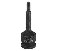 QUARKZMAN Embout de Douille Torx T35 1/2" Entraînement 6 Points Acier CR-MO | Adaptateur de Douille de Tournevis Étoile, en Acier CR-MO Allongé pour liquet Électrique Fixation de Vis