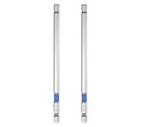 QUARKZMAN Embouts à choc hexagonaux 2 pièces 6mm H6 150mm 1/4 pouce | Tête plate magnétique, Queue hexagonale, Polissage miroir, Acier S2, Pour outils électriques