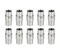 QUARKZMAN Embouts de Cordon en Cuir, 10 Pcs, Fermoirs Magnétiques de 6 mm, Embouts de Cordon en Cuir pour La Fabrication de Bijoux, Fournitures de Bricolage, Gris