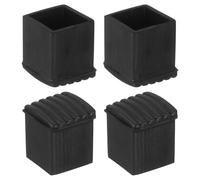 QUARKZMAN Embouts De Pied De Meuble en Plastique 4Pcs 20x20mm Rectangle Épais Embouts De Pied De Chaise, Protège-Pieds De Meuble Protège-Sol pour Table, Pieds D'Équipement Industriel (Noir)