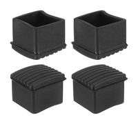 QUARKZMAN Embouts De Pied De Meuble en Plastique, 4Pcs 30x30mm Rectangle Épais De Pied De Chaîne, De Pied De Meuble Protège-Sol pour Table, Pieds D'équipement (Noir)