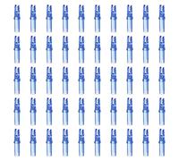 QUARKZMAN Encoches De Flèche en Plastique pour Flèches en Carbone .244"/6.2mm pour Arc À Poulie Et Arc Classique Chasse Tir DIY (Bleu Transparent, Lot de 50)