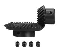 QUARKZMAN Engrenage Conique A Spiral Rectifie A 90 Degres Rapport 1:2, 2 Pcs Module 1.5 Alesage 8mm 18 Dents Gauche Et Alesage 16mm Avec Rainure 5x2.3mm 36 Dents Droite Engrenages De