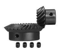 QUARKZMAN Engrenage Conique Spiral Rectifie A 90 Degres 1:2, 2 Pcs Module 1.5 Alesage 8mm 15 Dents Gauche Et Alesage 14mm Avec Rainure De Clavette 5x2.3mm 30 Dents Droite Spiral Rectifie