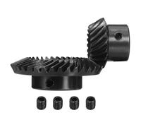 QUARKZMAN Engrenage Conique Spiral Rectifié À 90 Degrés 1 : 2 Pour Arbre Et Trou, 2 Pcs Mod 1.5 Alésage 12mm 18 Dents Gauche Et Alésage 10mm 36 Dents Droite Pour Transmission Mécanique