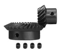 QUARKZMAN Engrenage Conique Spiralé À 90 Degrés Rapport 1:2, 2 Pcs Module 1.5 Alésage 8mm 15 Dents Gauche Et Alésage 12mm Avec Rainure 4x1.8mm 30 Dents Droite Engrenages De Direction