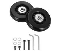QUARKZMAN Ensemble de 1 Roue de Remplacement pour Bagages 60 X 18 Mm/2,4" X 0,7" Roues Pivotantes en Caoutchouc avec Roulements Kits de Réparation pour Valise Inline Skate Extérieur, Noir