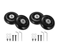 QUARKZMAN Ensemble de 1 Roue de Remplacement pour Bagages 68 X 24 Mm/2,7" X 0,9" Roues Pivotantes en Caoutchouc avec Roulements Kits de Réparation pour Valise Inline Skate Extérieur, Noir