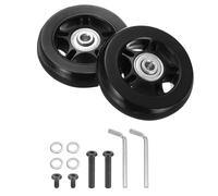 QUARKZMAN Ensemble de 1 Roue de Remplacement pour Bagages 69 X 19 Mm/2,7" X 0,7" Roues Pivotantes en Caoutchouc avec Roulement Kits de Réparation pour Valise Inline Skate Extérieur, Noir