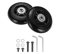 QUARKZMAN Ensemble de 1 Roue de Remplacement pour Bagages 72 X 24 Mm/2,8" X 0,9" Roues Pivotantes en Caoutchouc avec Roulements Kits de Réparation pour Valise Inline Skate Extérieur, Noir