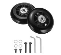 QUARKZMAN Ensemble de 1 Roue de Remplacement pour Bagages 75 X 24 Mm/3" X 0.9" Roues Pivotantes en Caoutchouc avec Roulements Kits de Réparation pour Valise Inline Skate Extérieur, Noir
