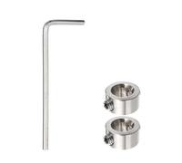 QUARKZMAN Ensemble de 2 Butées de Perçage de 9 mm, Réglables en Acier Inoxydable, avec Anodisation de Surface, Positionneur de Mandrin de Tige de Goujon, avec Clé Hexagonale, Couleur Argent