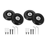 QUARKZMAN Ensemble de 2 Roues de Remplacement pour Bagages 64 X 18 Mm/2,5" X 0,7" Roues Pivotantes en Caoutchouc avec Roulements Kits de Réparation pour Valise Inline Skate Extérieur, Noir