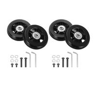 QUARKZMAN Ensemble de 2 Roues de Remplacement pour Bagages 69 X 19 Mm/2,7" X 0,7" Roues Pivotantes en Caoutchouc avec Roulements Kits de Réparation pour Valise Inline Skate Extérieur, Noir