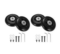 QUARKZMAN Ensemble de 2 Roues de Remplacement pour Bagages 72 X 24 Mm/2,8" X 0,9" Roues Pivotantes en Caoutchouc avec Roulements Kits de Réparation pour Valise Inline Outdoor Skate, Noir