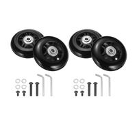 QUARKZMAN Ensemble de 2 Roues de Remplacement pour Bagages 78 X 24 Mm/3,1" X 0,9" Roues Pivotantes en Caoutchouc avec Roulements Kits de Réparation pour Valise Inline Skate Extérieur, Noir