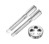QUARKZMAN Ensemble de 3 Tarauds et Filières Métriques à Main, M11 x 1, Tarauds Coniques/Intermédiaires et Filière Ronde, Kit d'Outils de Filetage à Main pour la Réparation de Filetages