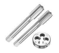 QUARKZMAN Ensemble de 3 Tarauds et Filières Métriques à Main, M12 x 1, Tarauds Coniques/Intermédiaires et Filière Ronde, Kit d'Outils de Filetage à Main pour la Réparation de Filetages