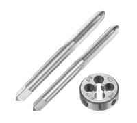QUARKZMAN Ensemble de 3 Tarauds et Filières Métriques à Main, M6 x 0,75 Tarauds Coniques/Intermédiaires et Filière Ronde, Kit d'Outils de Filetage à Main pour la Réparation de Filetages