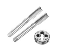 QUARKZMAN Ensemble de 3 Tarauds et Filières Métriques à Main, M9 x 0,75 Tarauds Coniques/Intermédiaires et Filière Ronde, Kit d'Outils de Filetage à Main pour la Réparation de Filetages