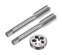 QUARKZMAN Ensemble de 3 Tarauds et Filières, Taraudage de Filetage 1/2-28 UNEF, Outil de Taraudage et de Filetage pour la Réparation de Filetages D'Écrous et de Boulons