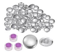 QUARKZMAN Ensemble de 30 Kits de Boutons Auto-Couvrants 24L 0,6" 15mm avec Dos en Fil d'Aluminium pour Recouvrir les Tissus, Kit de Boutons Recouverts avec Outils