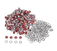 QUARKZMAN Ensemble de 300 Œillets en Métal de 3 mm Avec Rondelles Pour Chaussures, Vêtements, Ceintures, Étiquettes, Sacs, Tissus, Cuir, Projets Diy, Rouge