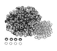 QUARKZMAN Ensemble de 300 Œillets en Métal de 5 mm Avec Rondelles Pour Chaussures, Vêtements, Ceintures, Étiquettes, Sacs, Tissus, Cuir, Projets Diy, Couleur Noire