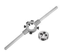 QUARKZMAN Ensemble de Clés à Molette pour Filière, Filière Ronde 5/16-24 UNF et Porte-Filière de 25 mm (Convient aux Filières 5/16" (UNC/UNF) / Métrique M7-M9 / Filières de 25 mm OD)